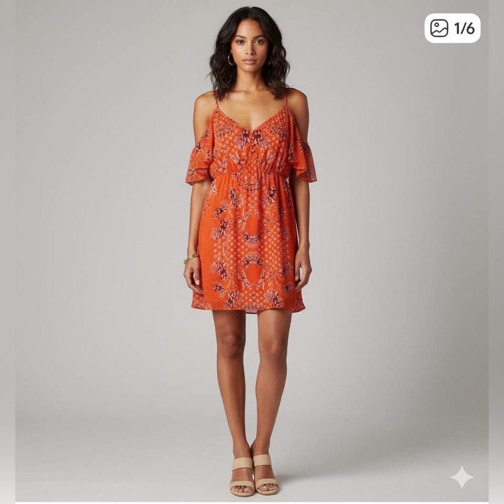 Juicy Couture Orange Floral Dress A1